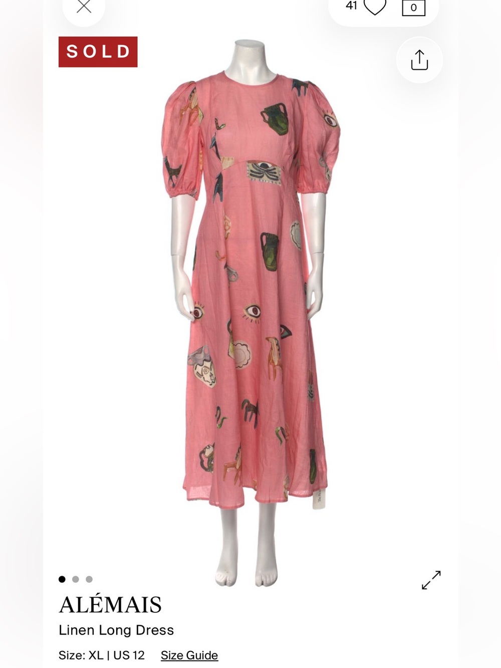 NWT US 12 Alemais Cleo Midi Dress - Picture 4 of 9